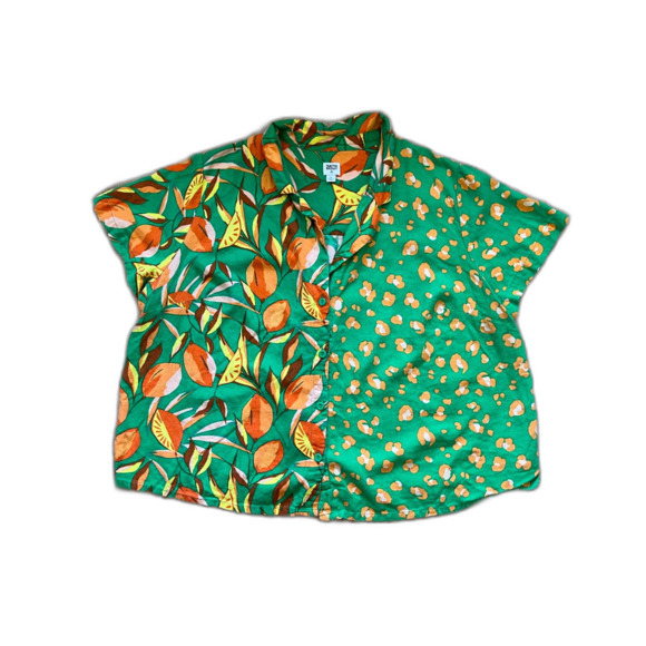 TABITHA BROWN x Target Green Floral Button Up Shirt Top  Women's Plus Size 2X - Picture 3 of 8